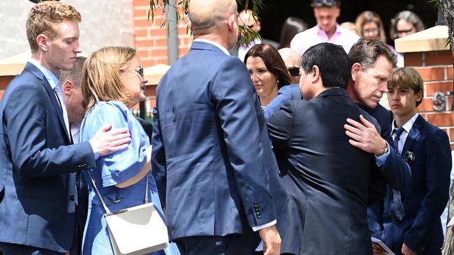 Lilie James’ family at her funeral in Sydney’s south. Picture: Jeremy Piper