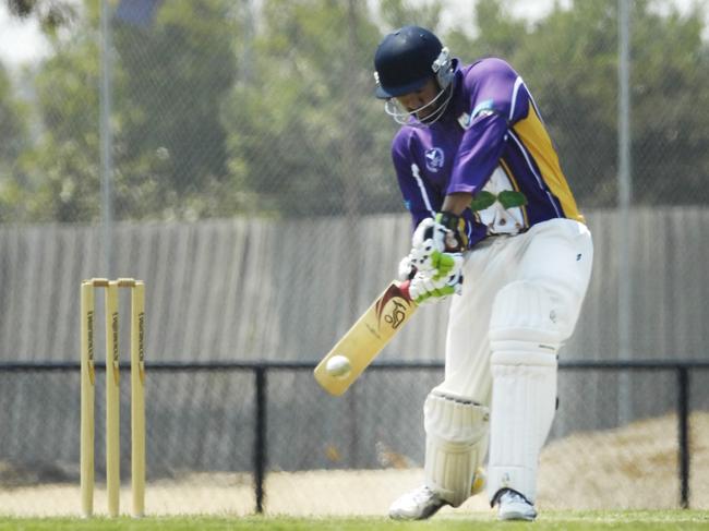 Barry Ensil batting for Oakleigh. He will bat in the top four for Mt Martha.