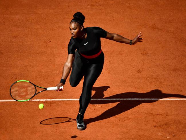 Serena Williams explains the black catsuit. Picture: AFP