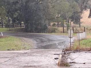 Branch Creek near The Channon about 1pm on Monday. Picture: Cheryl Johnston