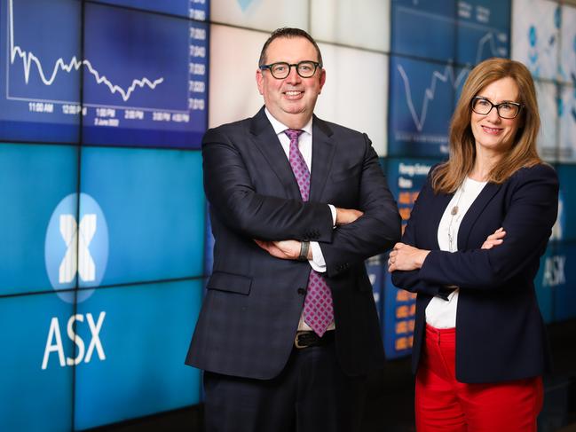 ASX chair Damian Roche and chief executive Helen Lofthouse.