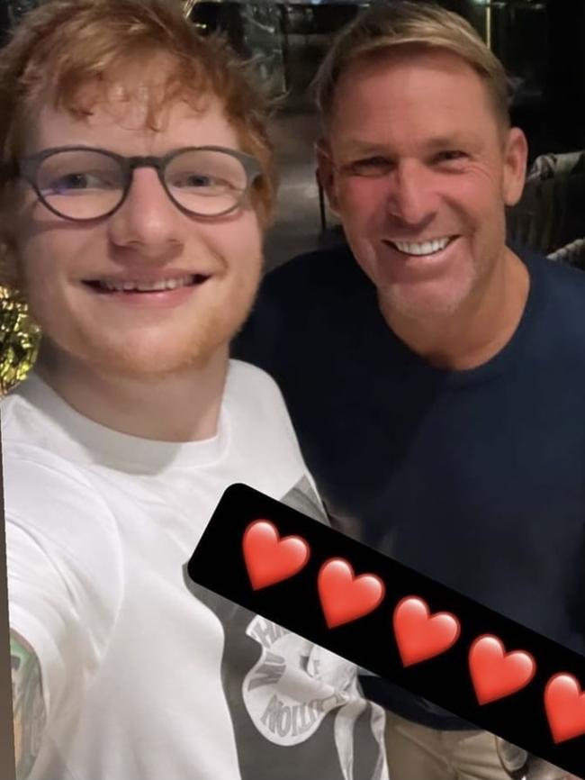 Ed Sheeran and Shane Warne.