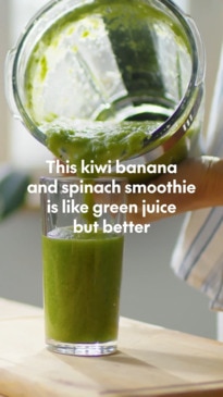 This kiwi banana and spinach smoothie is like green juice but better