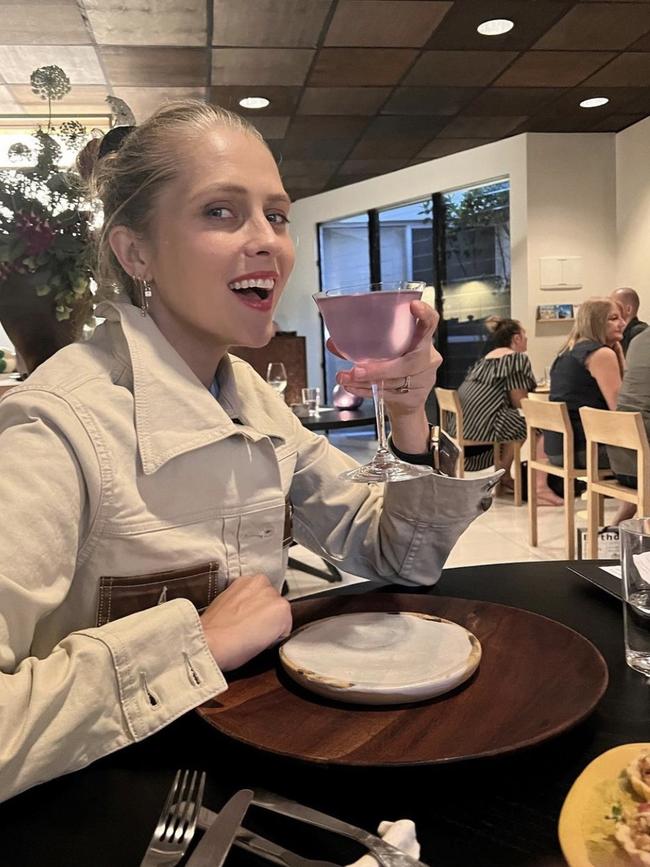 Teresa Palmer at Allegra Dining Room. Picture: Instagram