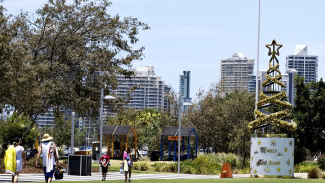 There’s just one Christmas tree in Southport at the Broadwater Parklands. Photo: Jerad Williams