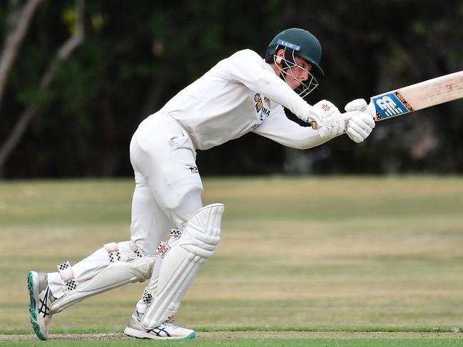 Iona College batsman Liam JohnsAIC First XI cricket between St Peters and Iona College.Saturday March 4, 2023. Picture, John Gass