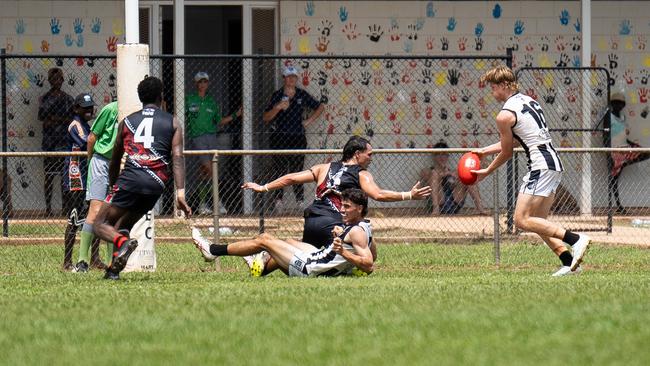 Action shots from NTFL Round 9 at Tiwi, 30 November 2024. Picture: Jack Riddiford / AFLNT Media