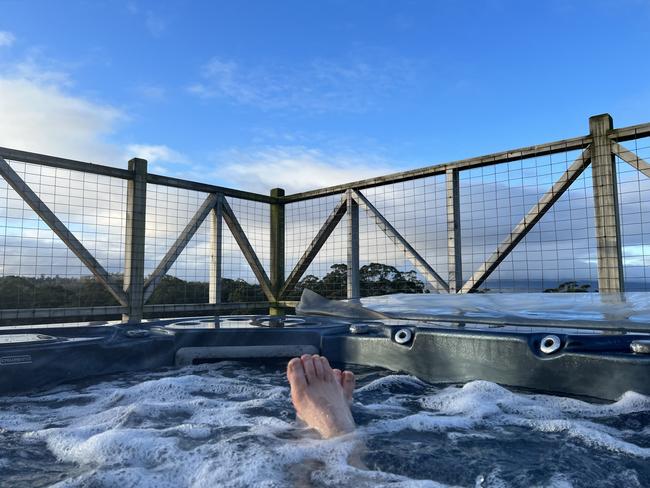 Don't forget your swimming gear to enjoy the outdoor spa bath at the Cape House near Dover. Travel. Picture: Philip Young