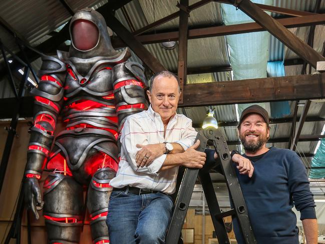 White Night artistic director David Atkins with renowned puppeteer Joe Blanck, who is creating a 10m-long lion puppet for 2019 White Night. Picture: Tim Carrafa