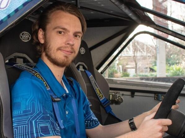 Ethan at the wheel.Two Territorians competing in this year's Bridgestone World Solar Challenge. Picture: Supplied