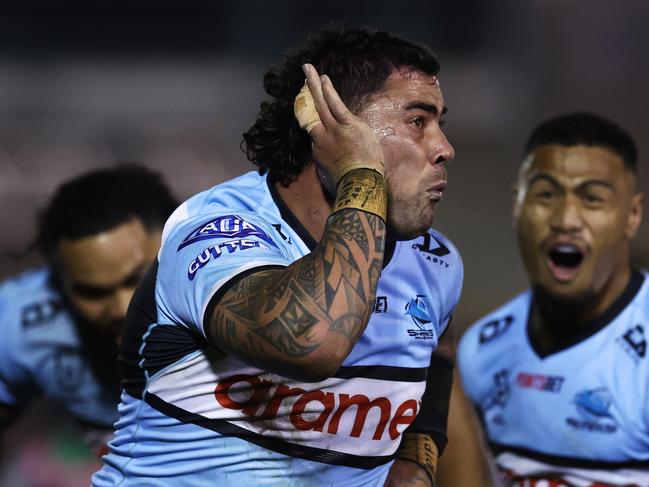 Andrew Fifita‘s monster contract rolls off Cronulla’s books at the end of the year. Picture: Matt King/Getty Images