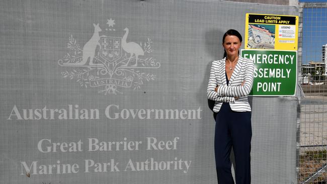 Townsville Enterprise CEO Claudia Brumme-Smith at empty site of the proposed new aquarium in Flinders Street. Picture: Evan Morgan