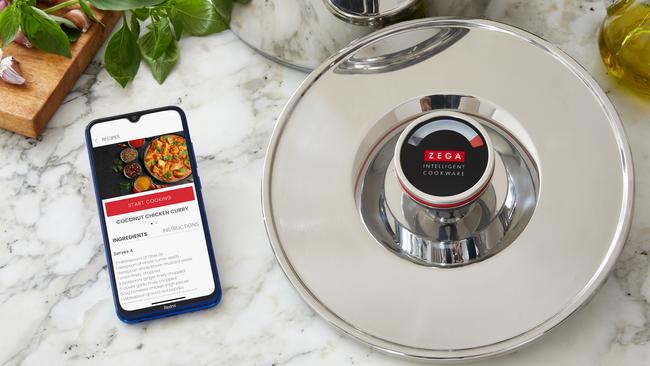 You set up cooking using the Zega app which notifies you of progress