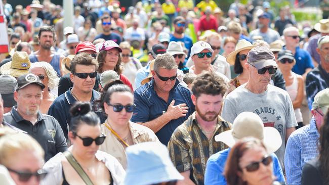 Demonstrators rally at Parliament House in the wake of the alleged murder of Declan Laverty last year. Picture: Pema Tamang Pakhrin