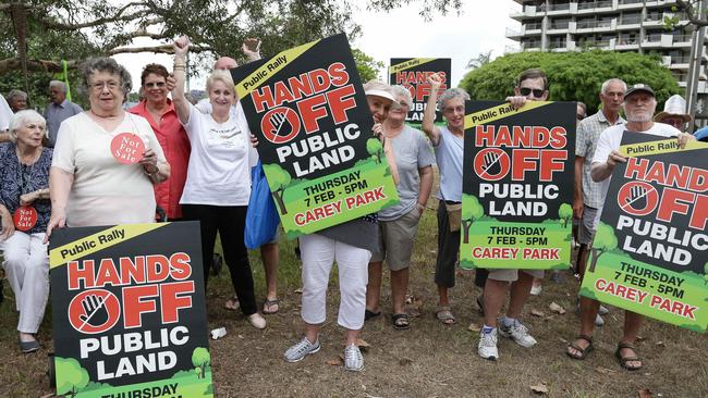 Protesters gathered in Carey Park last month. Picture: Tertius Pickard.