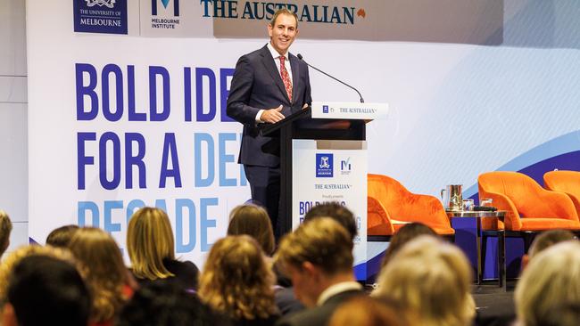 Treasurer Jim Chalmers during the Economic &amp; Social Outlook Conference in Melbourne. Picture: Aaron Francis / The Australian