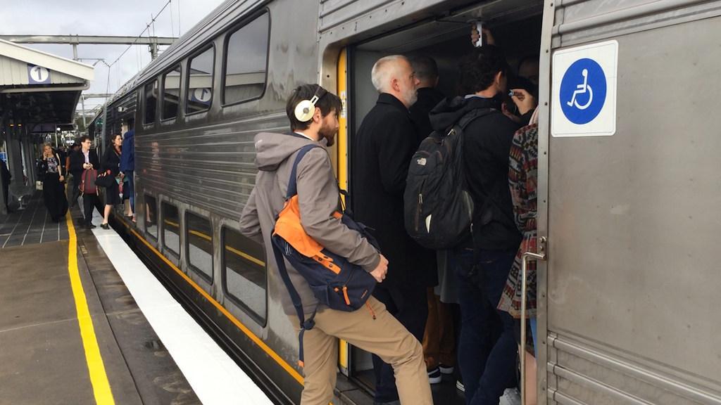 Peak hour train crush