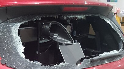 The car that was attacked in Point Lonsdale on Wednesday Picture: Victoria Police