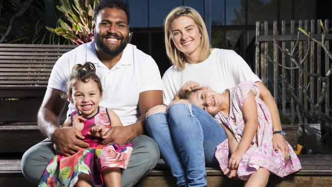 Sam Thaiday revealed his troubles in a podcast with his wife, Rachel. Picture: Lachie Millard.