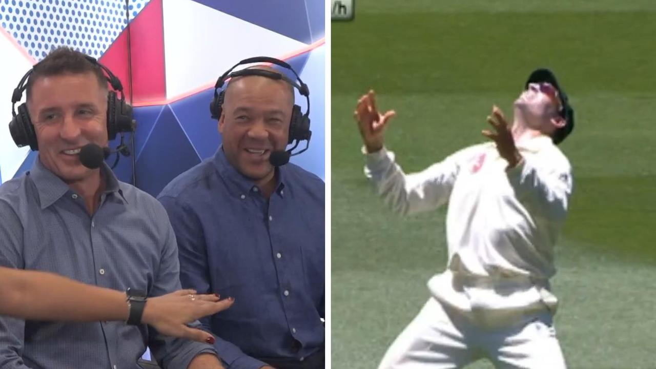 Mike Hussey copped a hilarious stitch-up from his co-commentators.