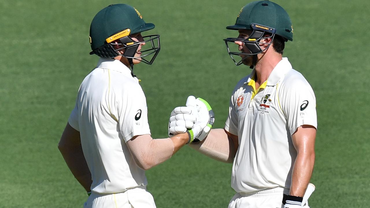 Tim Paine believes Marnus Labuschagne (left) and Travis Head have the right stuff to one day lead Australia. Picture: AAP