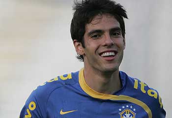 Reason to smile ... Kaka training with his national side in Brazil. AP