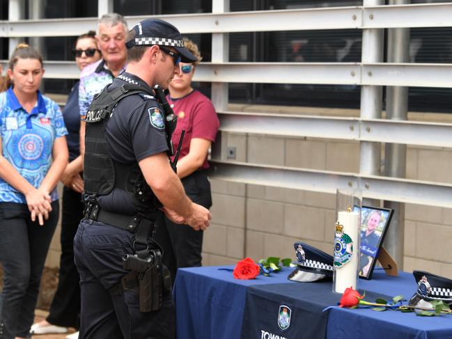 Memorial police service for Constable Matthew Arnold and Constable Rachel McCrow at Townsville Police Station. Picture: Evan Morgan