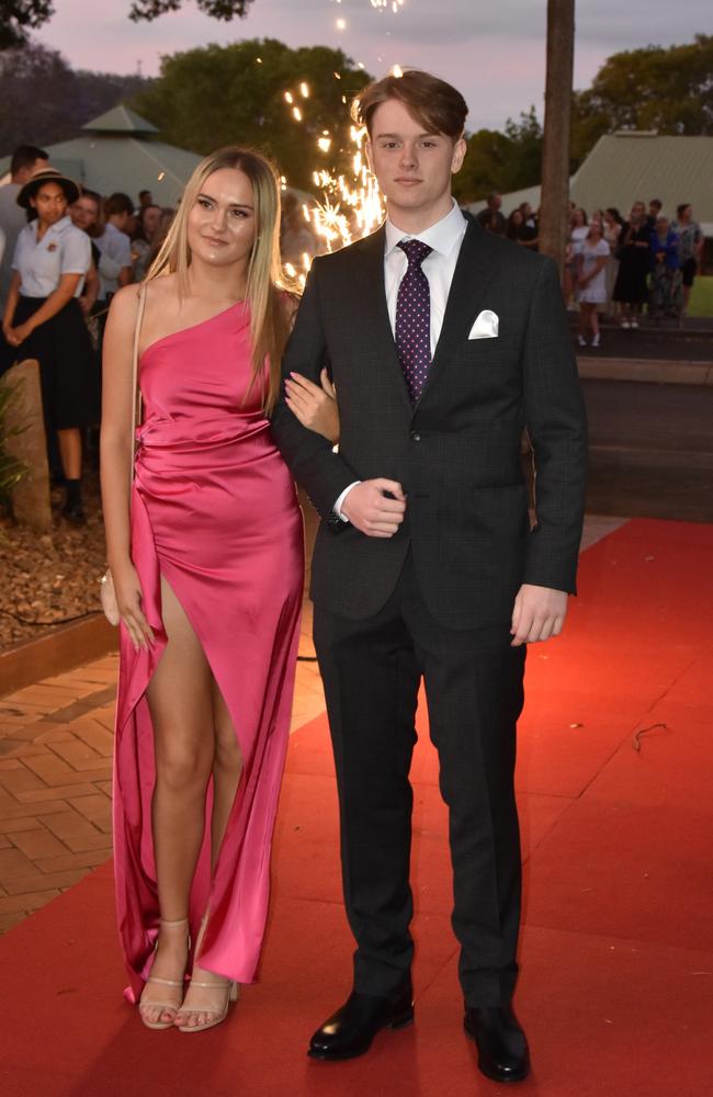 Alexandra Maroske with graduating student Chevy Cooley-Cartan at the Toowoomba Anglican School formal on November 17, 2023. Photo: Jarrard Potter.