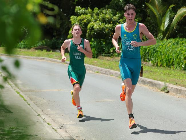 Jack Latham (right) competing at the Commonwealth Youth Games. (Photo by Kevin C. Cox/Getty Images for Commonwealth Sport )