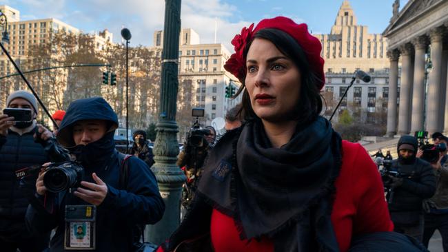 Sarah Ransome, a victim of Jeffery Epstein arrives for the trial of Ghislaine Maxwell at the Thurgood Marshall United States Courthouse in New York City.