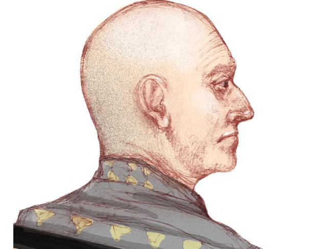 Artist’s impression of Garry Dubois during his Supreme Court murder trial.