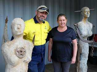 Lismore City Council's Revolve Shop Manager Met Uritir and Advanced Diploma of Visual Art student, at Lismore TAFE, Naomi Mikkelsen. Picture: Contributed