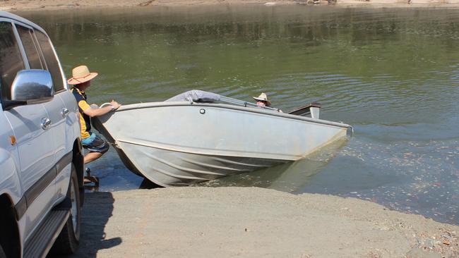 This group of fisherman had that sinking feeling when they attempted to launch their boat near Dundee.