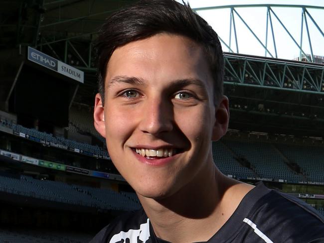 Sam Weideman, AFL draft hopeful at Etihad Stadium in Melbourne.