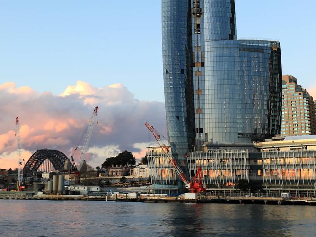 Crown Casino, Barangaroo and the Sydney CBD pictured from Pyrmont. 21st June, 2020. Picture by Damian Shaw