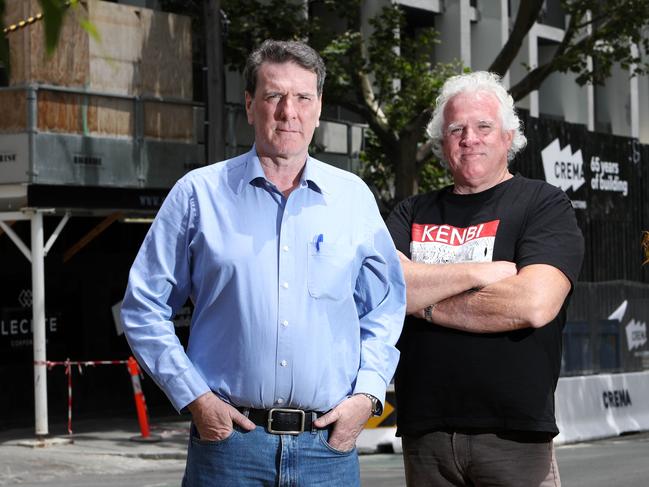 14/12/16 CFMEU national secretary Michael O'Connor (left) and MUA national secretary Paddy Crumlin are signing a memorandum to merge country's most militant unions. Aaron Francis/The Australian