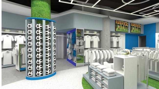 A concept plan of the merchandise store.