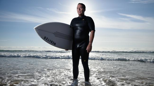 Shark attack survivor Lee Jonsson said he was lucky he got bitten on the calf. Picture: Matt Roberts