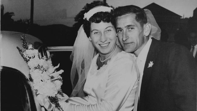 June and Jim Lewis on their wedding day. Their son Wally was born a few months later. Picture: Supplied