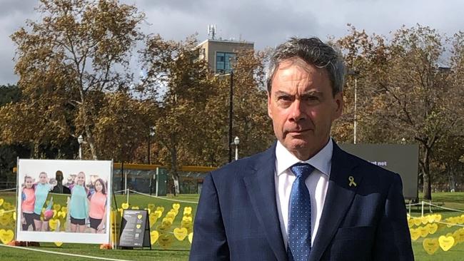 RAA Senior Manager Safety and Infrastructure Charles Mountain this afternoon at the launch of National Road Safety Week 2022 at Elder Park. Picture: RAA