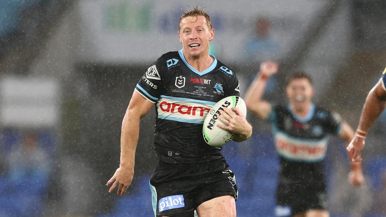 Sharks flyer Lachlan Miller is a wanted man, but Cronulla say he isn’t going anywhere. Picture: Getty Images.