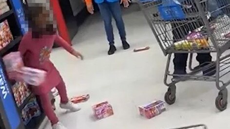 A child has had a massive meltdown in Walmart. Picture: X