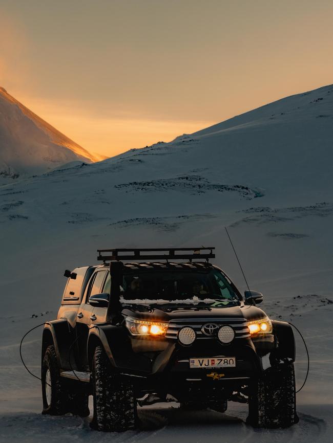 Superjeeps make light work of snowy conditions.