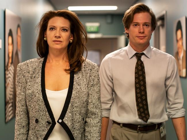 Anna Torv and Sam Reid in The Newsreader. Picture: ABC