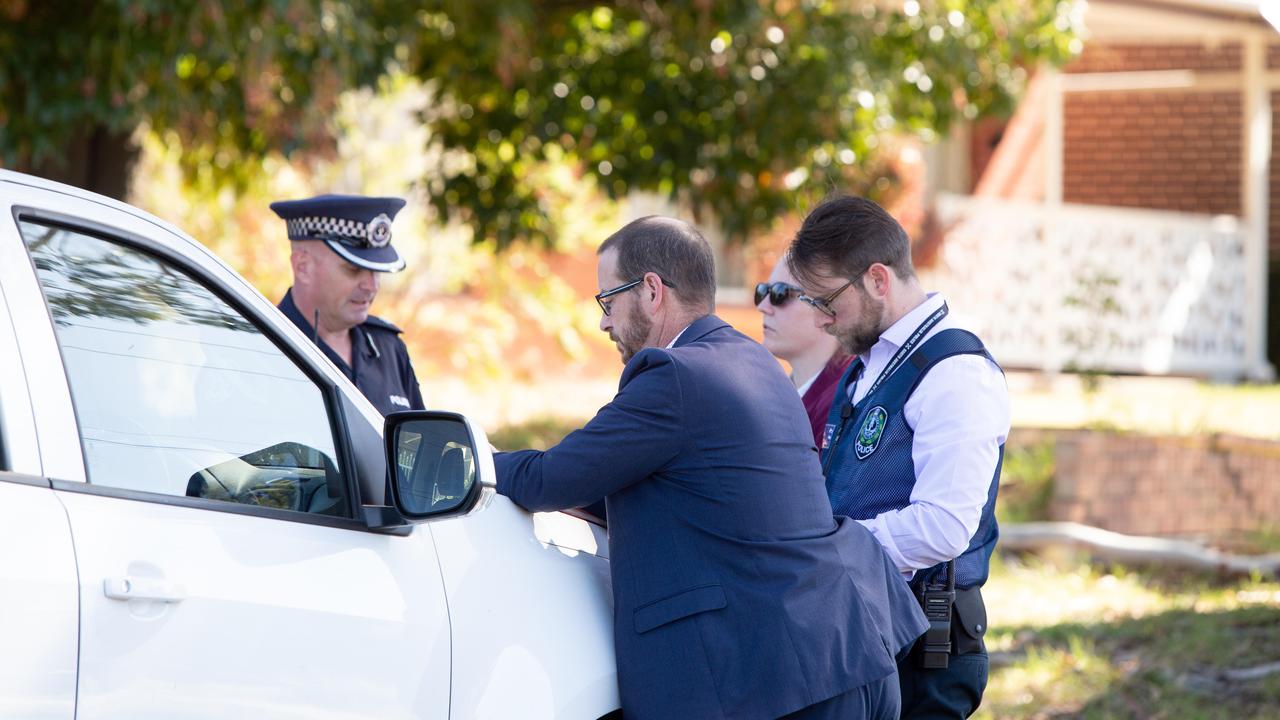 Police officers at the scene after Amy died. Picture: Brett Hartwig