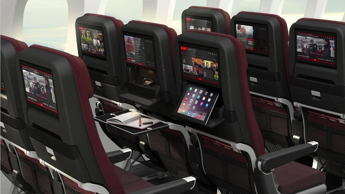 Bigger screens and storage for devices is key to the new Qantas 787 design.