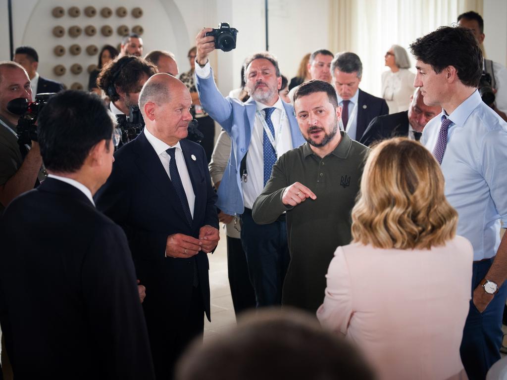 Mr Zelensky was invited for a special session at the G7. Picture: Steffen Kugler/Bundesregierung via Getty Images