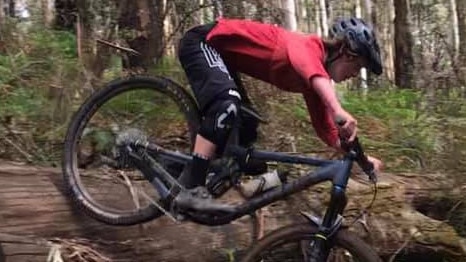 Mitch Claxton, 14, riding one of his bikes which were stolen from his Heathmont home overnight on November 27. Picture: Kate Claxton/Facebook.