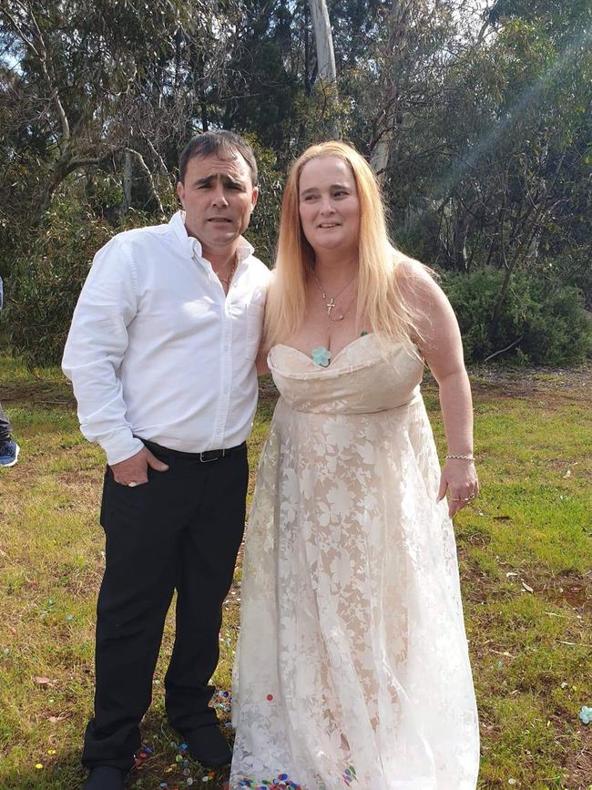 John Hadley with his sister, Rosemary Hadley at her wedding. Picture: supplied