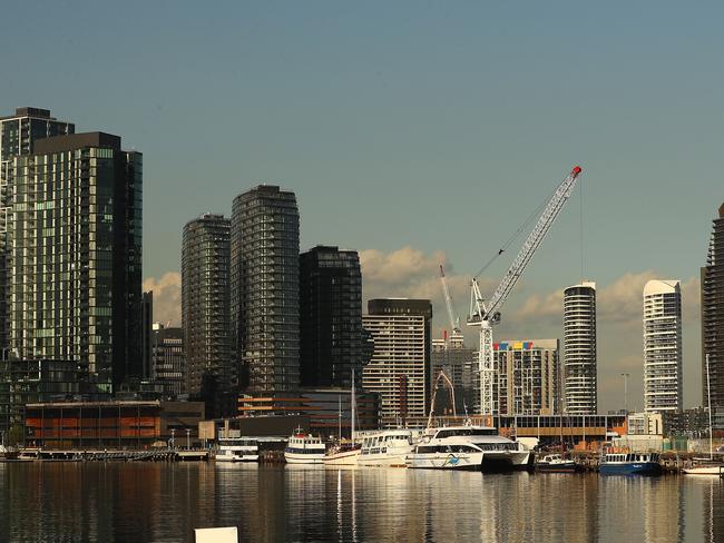 MELBOURNE, AUSTRALIA - JUNE 16:  A general view of high-rise and apartment buildings in the Docklands on June 16, 2017 in Melbourne, Australia. There has been increased interest in the fire safety of Melbourne's high rise residential towers following the fatal Grenfell Tower fire in London on Wednesday.  17 people have been confirmed dead following the London blaze, with initial investigations suggesting that flammable cladding on the outside of the building contributed to the rapid spread of the blaze. Similar cladding was found to have been to blame for a similar blaze in Melbourne's Lacrosse building in 2014.  (Photo by Scott Barbour/Getty Images)